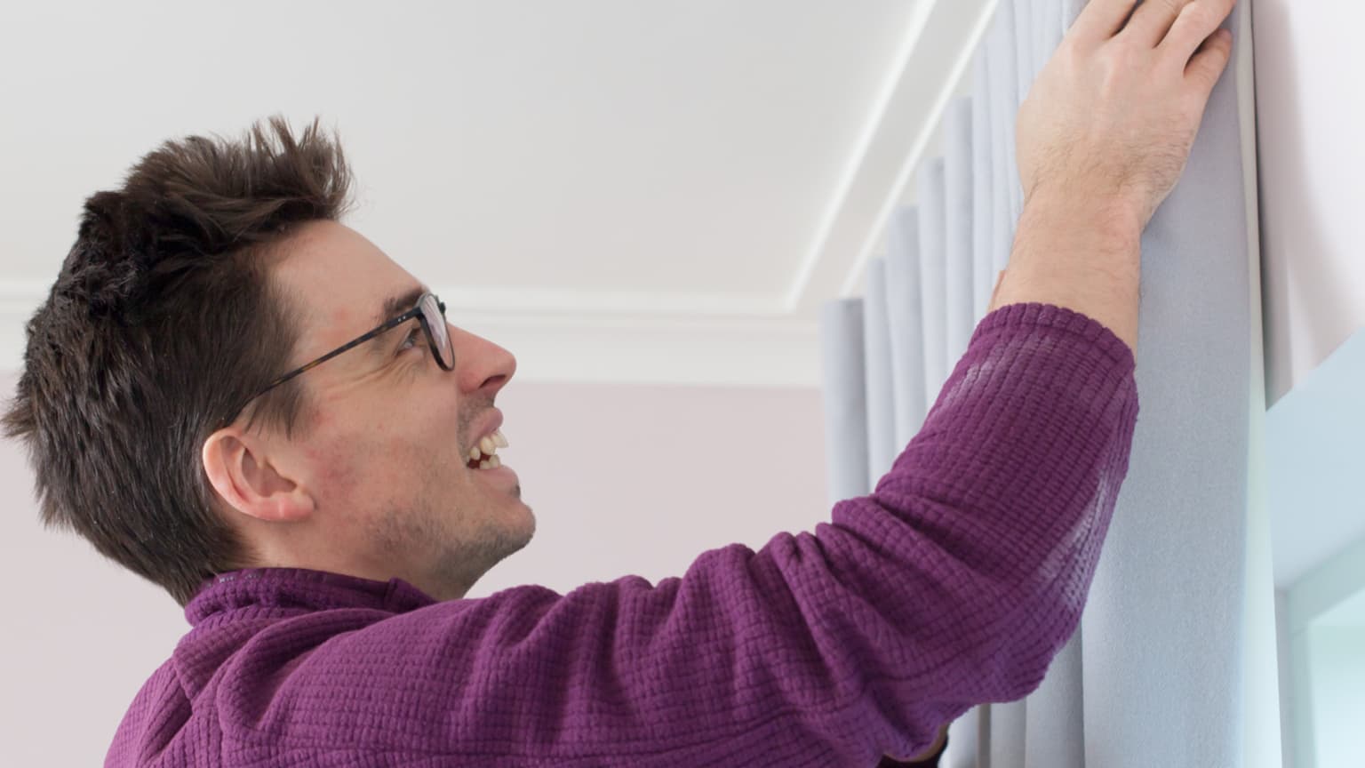 Stitched Curtain + Blind Installation